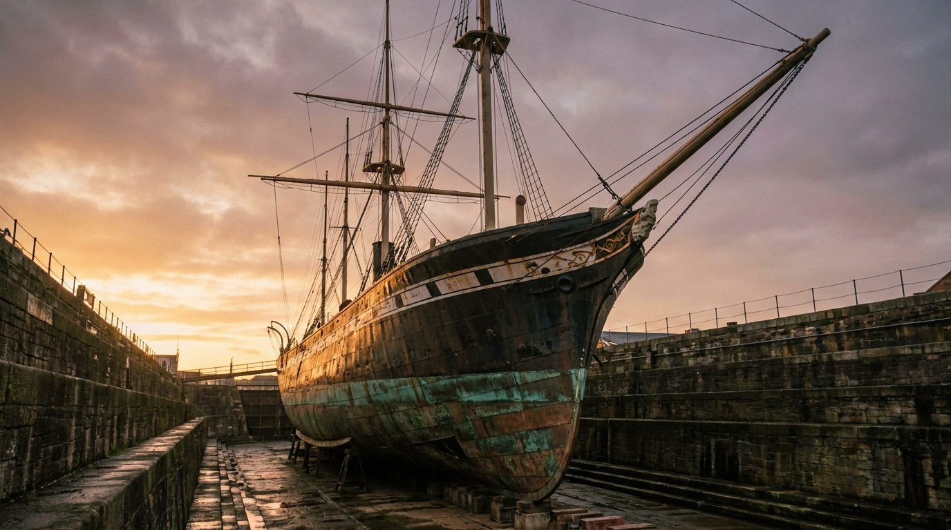 The restored ss Great Britain steamship in her Bristol dry dock