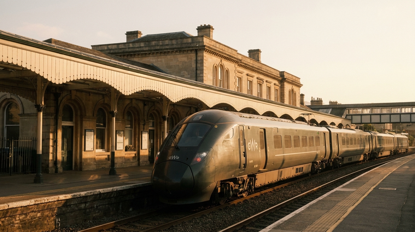 Train at Bath Spa station, bound for Bristol Temple Meads
