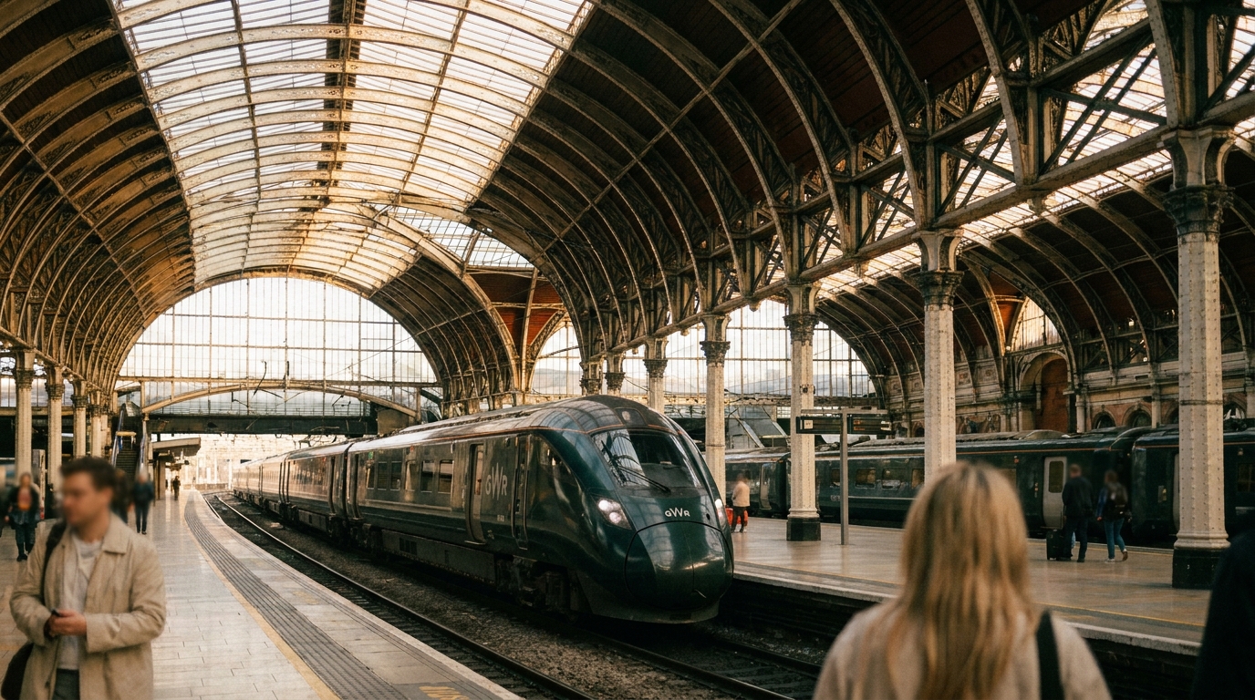 The front of a GWR train at Paddington bound for Bristol