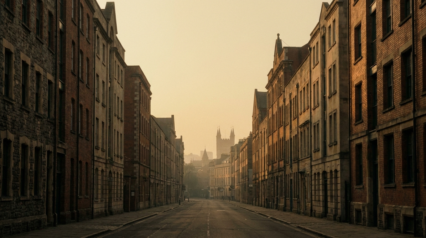 Victoria Street Bristol with Victorian warehouses and modern offices